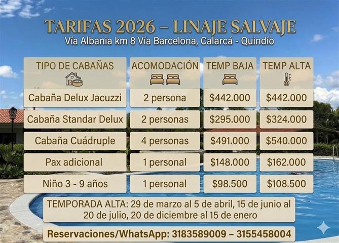 linaje-salvaje-tarifas-2026 - Planes Turísticos